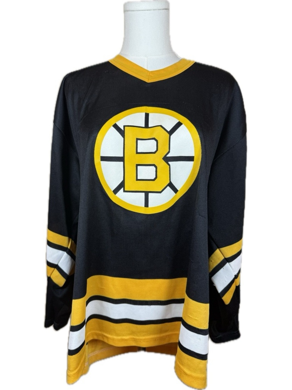 Vintage 80s CCM Boston Bruins Hockey Jersey Black & Gold Men's L
